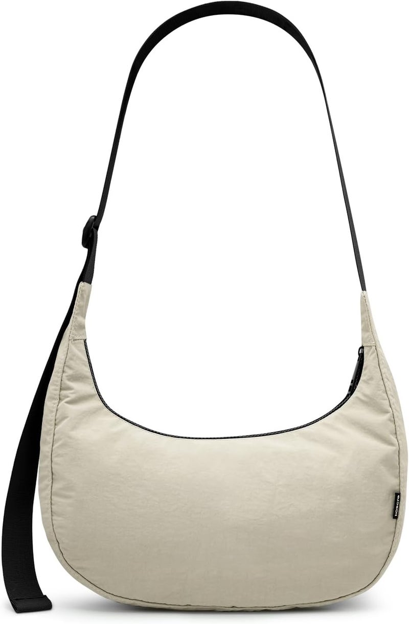 Iioscre Medium Crossbody Crescent Bag for Women Men Trendy, Nylon Crossbody Hobo Bag with Adjustable Strap and Inner Pockets. - Image 1